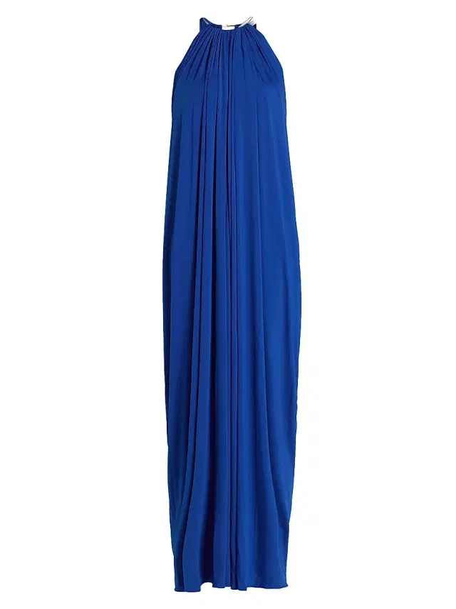Ronny Kobo Women's Rhodes Ruched Draped Jersey Maxi Dress - Cobalt