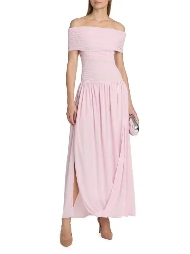 Ronny Kobo Women's Irulan Jersey Off-The-Shoulder Maxi Dress - Icy Pink | Thumbnail 2