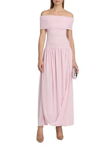 Ronny Kobo Women's Irulan Jersey Off-The-Shoulder Maxi Dress - Icy Pink | Thumbnail 3
