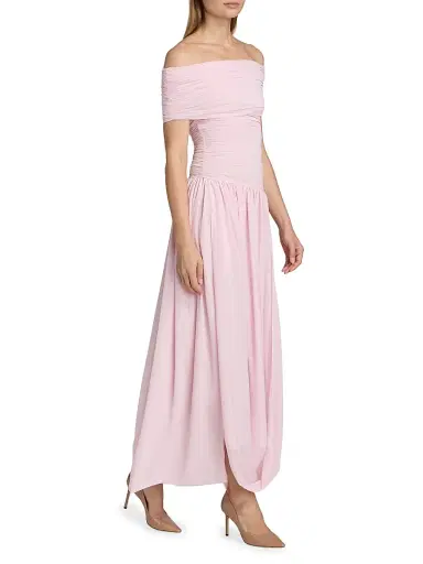 Ronny Kobo Women's Irulan Jersey Off-The-Shoulder Maxi Dress - Icy Pink | Thumbnail 4