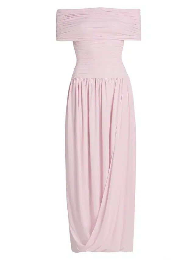 Ronny Kobo Women's Irulan Jersey Off-The-Shoulder Maxi Dress - Icy Pink
