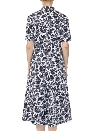 CALLAS MILANO Women's Noor Short Sleeve Shirt-Dress - Black White - Size 2 | Thumbnail 4