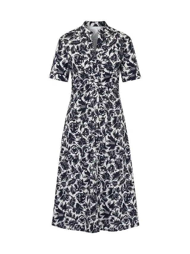 Women's Noor Short Sleeve Shirt-Dress - Black White