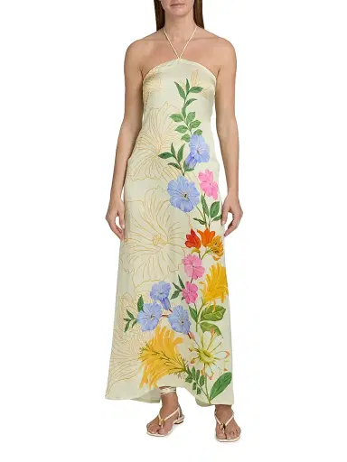 VERANDAH Women's Ammama Floral Garden Dress - Ivory Multi Floral And Linear - Size XL | Thumbnail 2 VERANDAH Women's Ammama Floral Garden Dress - Ivory Multi Floral And Linear - Size XL | Thumbnail 2