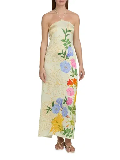 VERANDAH Women's Ammama Floral Garden Dress - Ivory Multi Floral And Linear - Size XL | Thumbnail 3 VERANDAH Women's Ammama Floral Garden Dress - Ivory Multi Floral And Linear - Size XL | Thumbnail 3