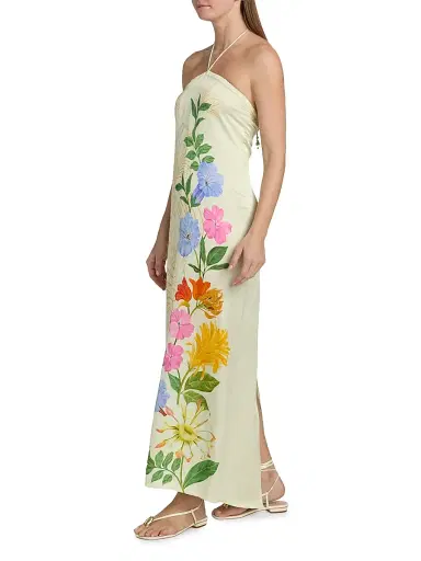 VERANDAH Women's Ammama Floral Garden Dress - Ivory Multi Floral And Linear - Size XL | Thumbnail 4 VERANDAH Women's Ammama Floral Garden Dress - Ivory Multi Floral And Linear - Size XL | Thumbnail 4