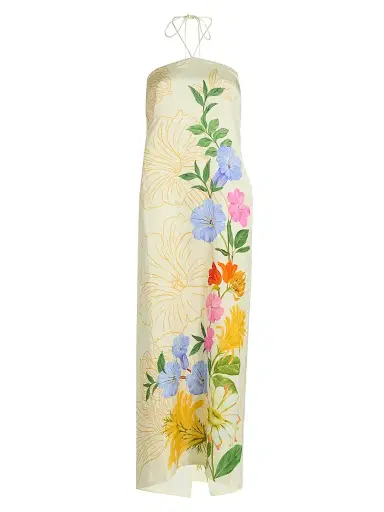 VERANDAH Women's Ammama Floral Garden Dress - Ivory Multi Floral And Linear - Size XL | Thumbnail 1 VERANDAH Women's Ammama Floral Garden Dress - Ivory Multi Floral And Linear - Size XL | Thumbnail 1