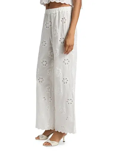 Cami NYC Women's Tiago High-Rise Anglaise Cotton Pants - Macadamia - Size XL | Thumbnail 4