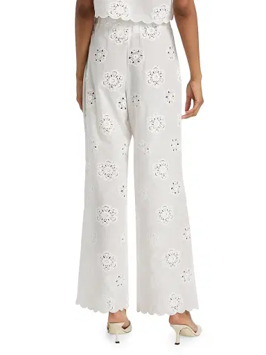 Cami NYC Women's Tiago High-Rise Anglaise Cotton Pants - Macadamia - Size XL | Thumbnail 5