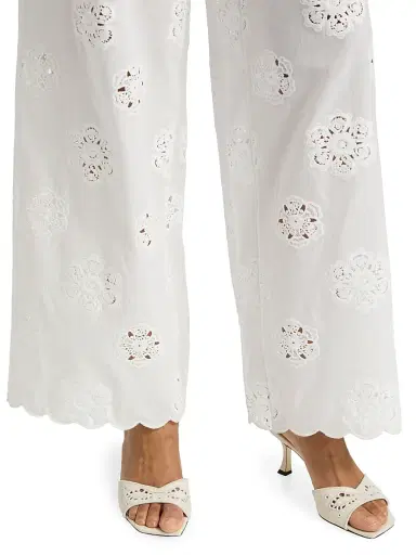 Cami NYC Women's Tiago High-Rise Anglaise Cotton Pants - Macadamia - Size XL | Thumbnail 6