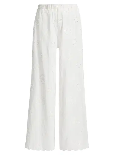 Cami NYC Women's Tiago High-Rise Anglaise Cotton Pants - Macadamia - Size XL | Thumbnail 1