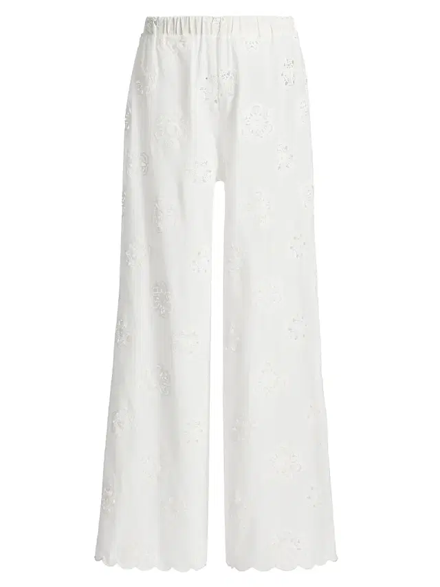 Cami NYC Women's Tiago High-Rise Anglaise Cotton Pants - Macadamia