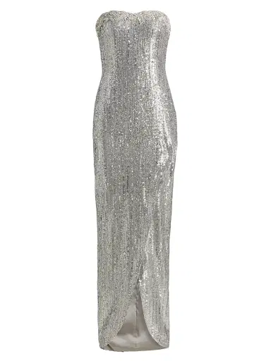 PAMELLA ROLAND Women's Embellished Strapless Column Gown - Silver - Size 8 | Thumbnail 1 PAMELLA ROLAND Women's Embellished Strapless Column Gown - Silver - Size 8 | Thumbnail 1