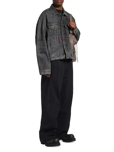 Balenciaga Men's Tattoo Boxy Jacket - Dark Grey - Size Large | Thumbnail 2 Balenciaga Men's Tattoo Boxy Jacket - Dark Grey - Size Large | Thumbnail 2