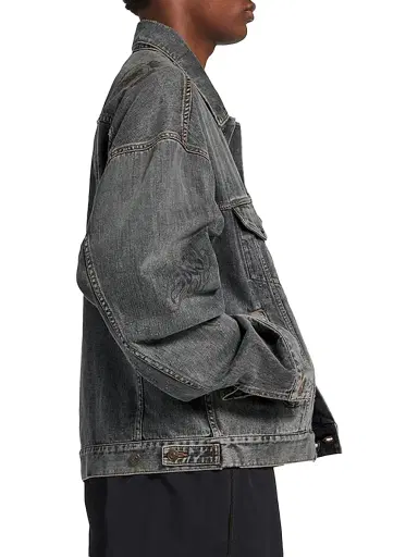Balenciaga Men's Tattoo Boxy Jacket - Dark Grey - Size Large | Thumbnail 4 Balenciaga Men's Tattoo Boxy Jacket - Dark Grey - Size Large | Thumbnail 4