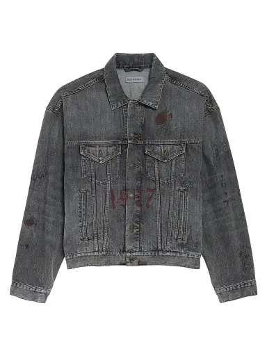 Balenciaga Men's Tattoo Boxy Jacket - Dark Grey - Size Large | Thumbnail 1 Balenciaga Men's Tattoo Boxy Jacket - Dark Grey - Size Large | Thumbnail 1