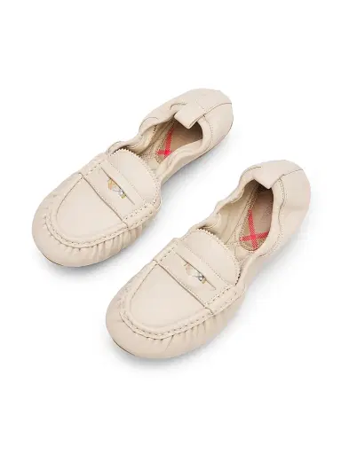 Burberry Women's Fawn Leather Loafer Flats | Thumbnail 4