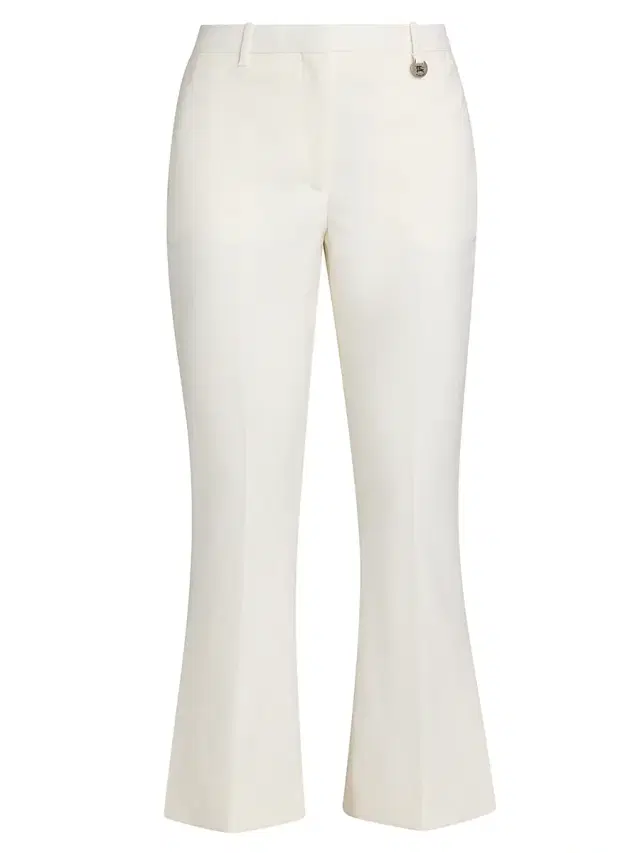 Burberry Women's Wool Bootcut Crop Trousers - Cool Alabaster