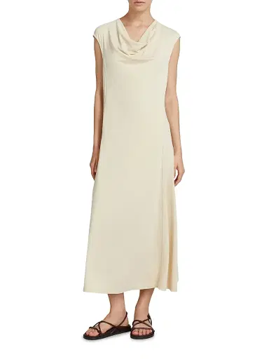 MM Max Mara Women's Flowing Modal Jersey Dress - Milk - Size XL | Thumbnail 2 MM Max Mara Women's Flowing Modal Jersey Dress - Milk - Size XL | Thumbnail 2