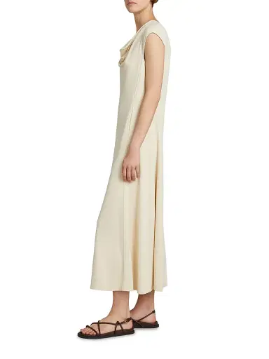 MM Max Mara Women's Flowing Modal Jersey Dress - Milk - Size XL | Thumbnail 3 MM Max Mara Women's Flowing Modal Jersey Dress - Milk - Size XL | Thumbnail 3