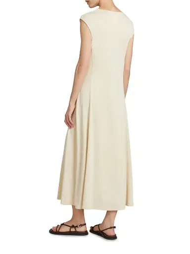 MM Max Mara Women's Flowing Modal Jersey Dress - Milk - Size XL | Thumbnail 4 MM Max Mara Women's Flowing Modal Jersey Dress - Milk - Size XL | Thumbnail 4