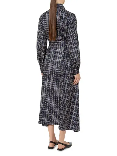 Max Mara Women's Printed Silk Shirt Dress - Ultramarine - Size 8 | Thumbnail 4 Max Mara Women's Printed Silk Shirt Dress - Ultramarine - Size 8 | Thumbnail 4