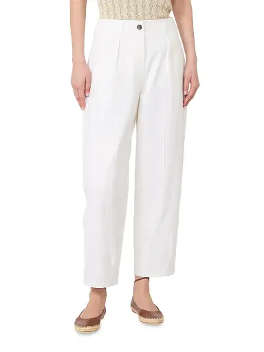 Max Mara Women's Cotton Bull Denim Cargo Trousers - Optical White - Size 16 | Thumbnail 2 Max Mara Women's Cotton Bull Denim Cargo Trousers - Optical White - Size 16 | Thumbnail 2