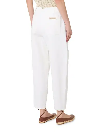 Max Mara Women's Cotton Bull Denim Cargo Trousers - Optical White - Size 16 | Thumbnail 3 Max Mara Women's Cotton Bull Denim Cargo Trousers - Optical White - Size 16 | Thumbnail 3