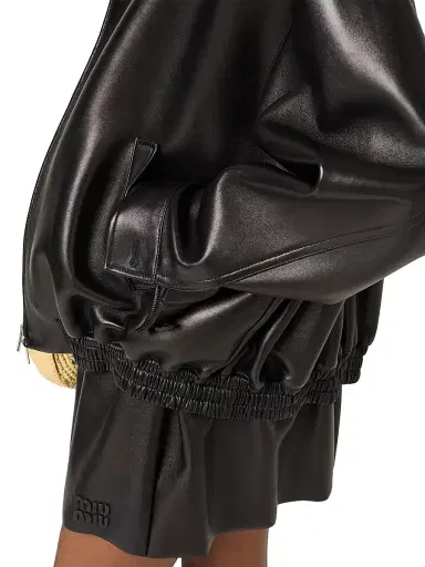 Miu Miu Women's Plongé Nappa Leather Jacket | Thumbnail 5 Miu Miu Women's Plongé Nappa Leather Jacket | Thumbnail 5