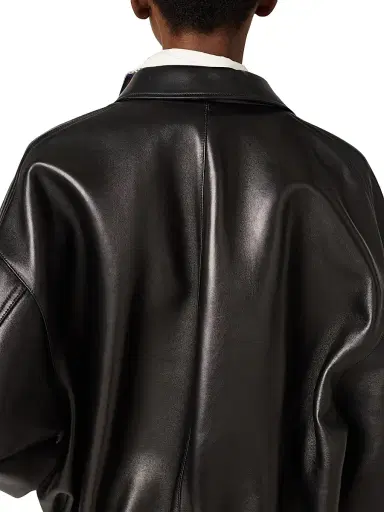 Miu Miu Women's Plongé Nappa Leather Jacket | Thumbnail 6 Miu Miu Women's Plongé Nappa Leather Jacket | Thumbnail 6