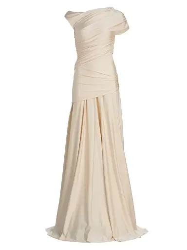 Chiara Boni La Petite Robe Women's Becia JJ Satin Asymmetric Gown | Thumbnail 1 Chiara Boni La Petite Robe Women's Becia JJ Satin Asymmetric Gown | Thumbnail 1