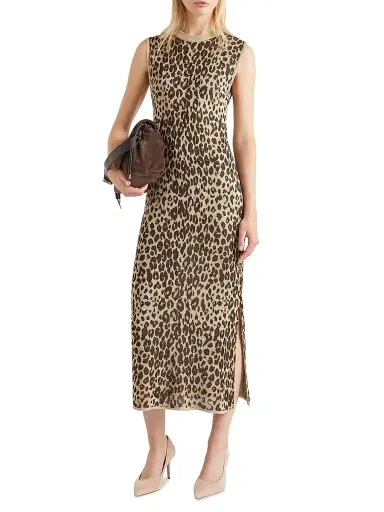 Marella Women's Jacquard Knit Midi Dress - Beige | Thumbnail 2