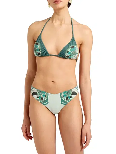 La DoubleJ Women's Bikini Top - Blooming Tulip Place Mint | Thumbnail 3