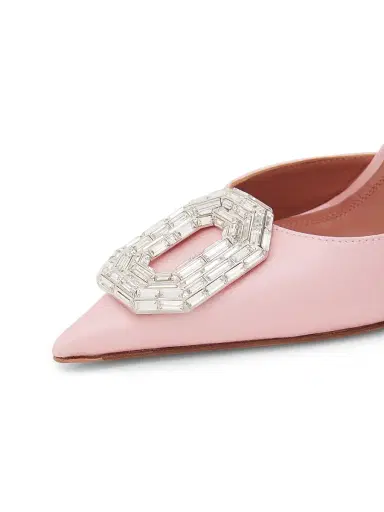 Amina Muaddi Women's Camelia 105MM Satin Slingback Sandals | Thumbnail 4