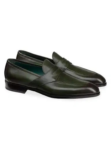 Stefano Ricci Men's Antique Calfskin Leather Loafers - Dark Green - Size 6 | Thumbnail 2 Stefano Ricci Men's Antique Calfskin Leather Loafers - Dark Green - Size 6 | Thumbnail 2