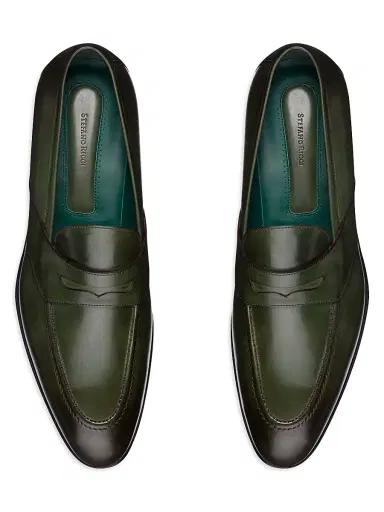 Stefano Ricci Men's Antique Calfskin Leather Loafers - Dark Green - Size 6 | Thumbnail 4 Stefano Ricci Men's Antique Calfskin Leather Loafers - Dark Green - Size 6 | Thumbnail 4