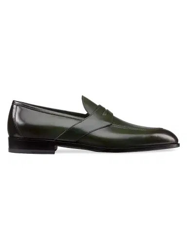 Stefano Ricci Men's Antique Calfskin Leather Loafers - Dark Green - Size 6 | Thumbnail 1 Stefano Ricci Men's Antique Calfskin Leather Loafers - Dark Green - Size 6 | Thumbnail 1