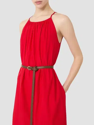 Max Mara Women's Cotton Poplin Dress - Red | Thumbnail 4 Max Mara Women's Cotton Poplin Dress - Red | Thumbnail 4