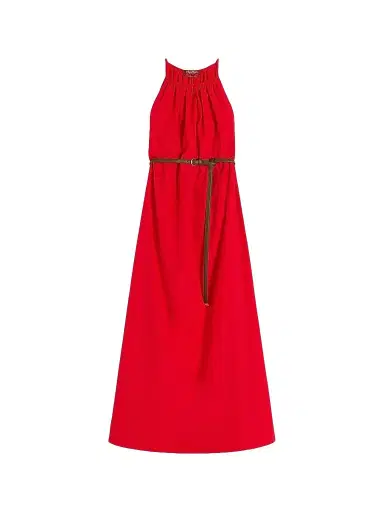 Max Mara Women's Cotton Poplin Dress - Red | Thumbnail 1 Max Mara Women's Cotton Poplin Dress - Red | Thumbnail 1