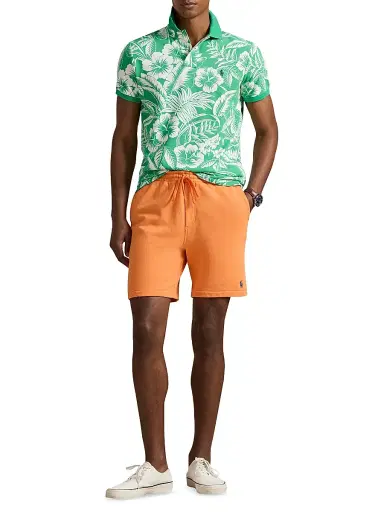 Polo Ralph Lauren Men's Tropical-Print Mesh-Knit Cotton Polo Shirt | Thumbnail 2 Polo Ralph Lauren Men's Tropical-Print Mesh-Knit Cotton Polo Shirt | Thumbnail 2