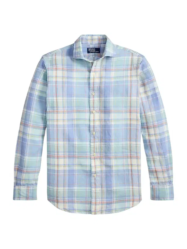 Polo Ralph Lauren Men's Slubby Linen Plaid Shirt - Blue Orange Multi