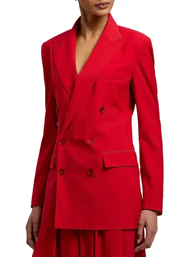 Ralph Lauren Collection Women's Ramona Wool-Blend Jacket - Bright Red - Size 6 | Thumbnail 4 Ralph Lauren Collection Women's Ramona Wool-Blend Jacket - Bright Red - Size 6 | Thumbnail 4