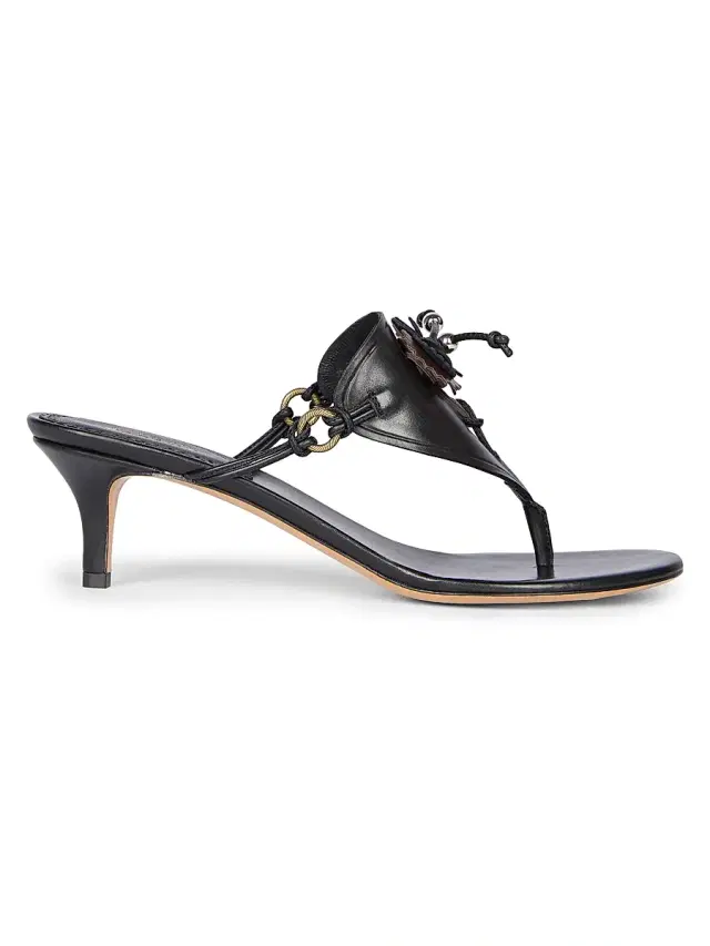 Isabel Marant Women's Ekyne 50MM Leather Kitten-Heel Mules - Black