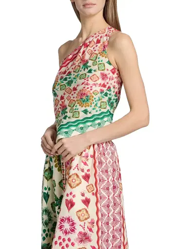Saloni Women's Madeline Two-Tone Floral Asymmetric One-Shoulder Top - Sunrise Ornamental | Thumbnail 4 Saloni Women's Madeline Two-Tone Floral Asymmetric One-Shoulder Top - Sunrise Ornamental | Thumbnail 4