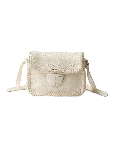 Prada Women's Woven Leather Mini Shoulder Bag | Thumbnail 1 Prada Women's Woven Leather Mini Shoulder Bag | Thumbnail 1