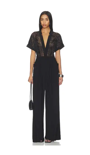Norma Kamali Geralyn Short Sleeve Jumpsuit | Thumbnail 1 Norma Kamali Geralyn Short Sleeve Jumpsuit | Thumbnail 1
