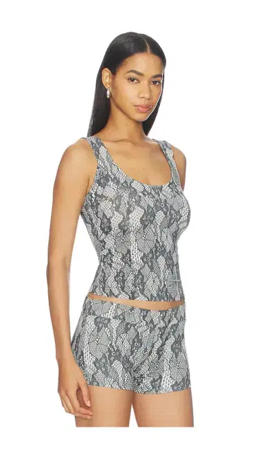 1XBLUE Lace Print Tank Top | Thumbnail 2