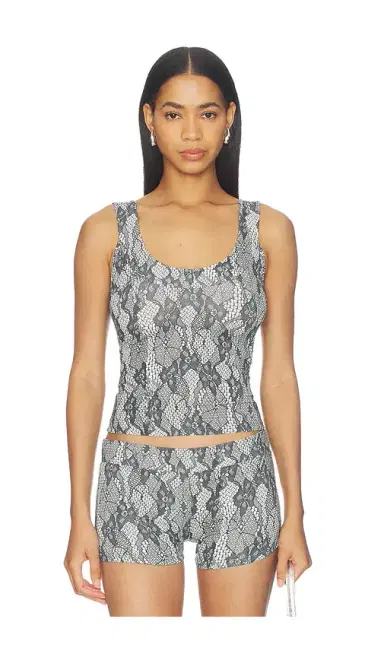 1XBLUE Lace Print Tank Top | Thumbnail 1