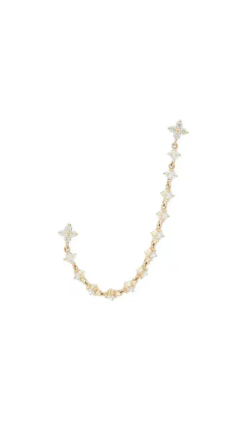 Diamond Fleur Double Stud Earring