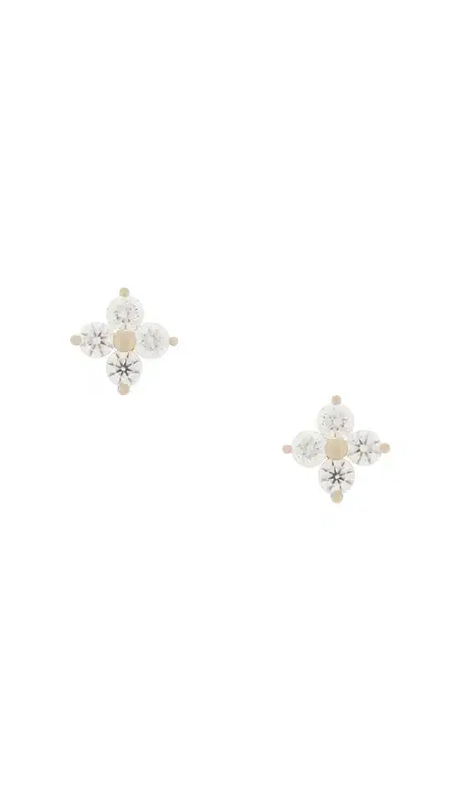 EF COLLECTION Diamond Fleur Stud Earring